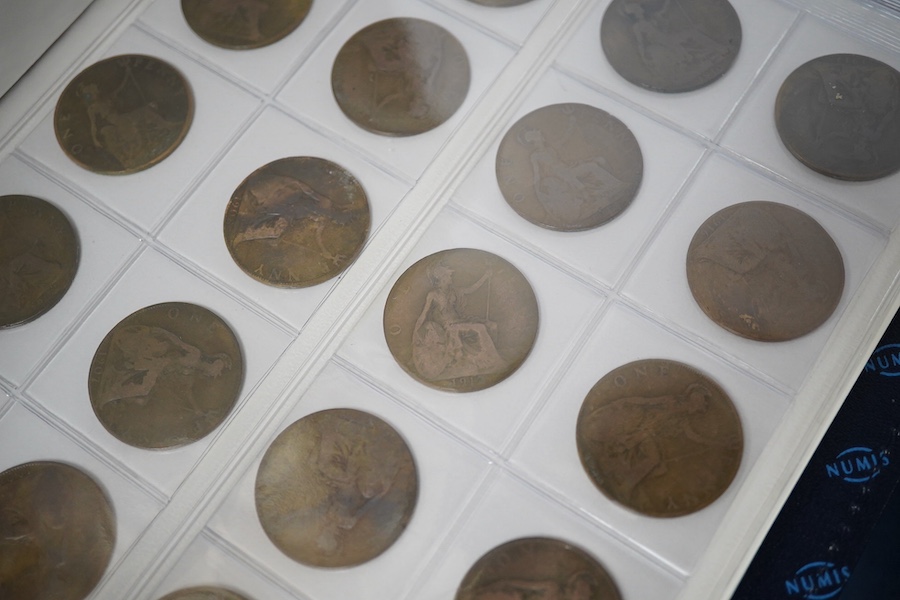 Three albums of coins, others loose including George III, twopence, cartwheel 1797, Soho mint, edge knock otherwise VF
